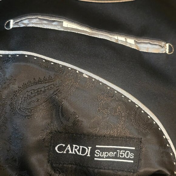 CARDI "Liam" Black Velvet Formal  Tux Jacket Prom Wedding Black Tie sz 58L - Picture 4 of 10